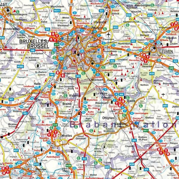 Belgien, Autokarte 1:300.000