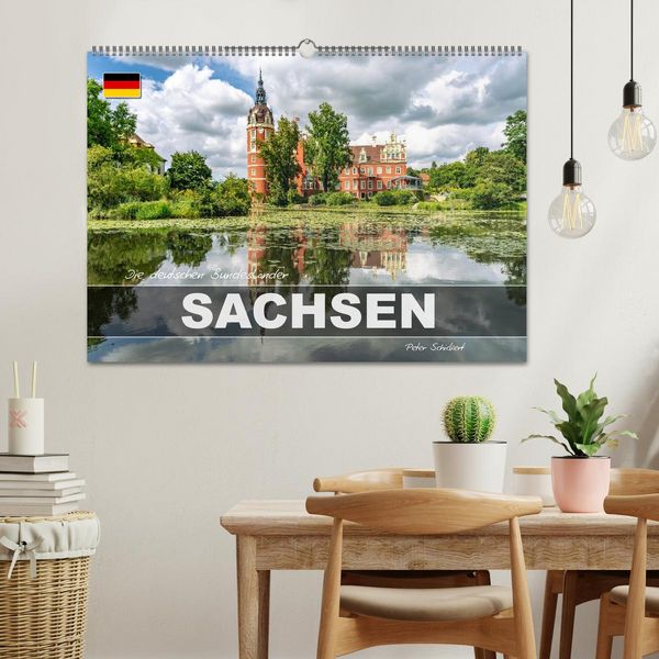 Produktbild: Die deutschen Bundesl&auml;nder - Sachsen (Wandkalender 2026 DIN A2 quer), CALVENDO Monatskalender