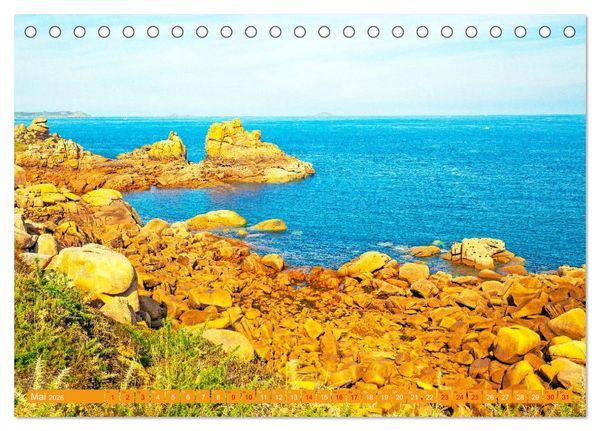 Produktbild: Ausblicke am Meer in der Bretagne und Normadie (Tischkalender 2026 DIN A5 quer), CALVENDO Monatskalender