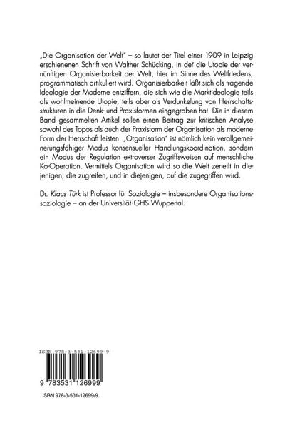 Produktbild: &bdquo;Die Organisation der Welt&ldquo;