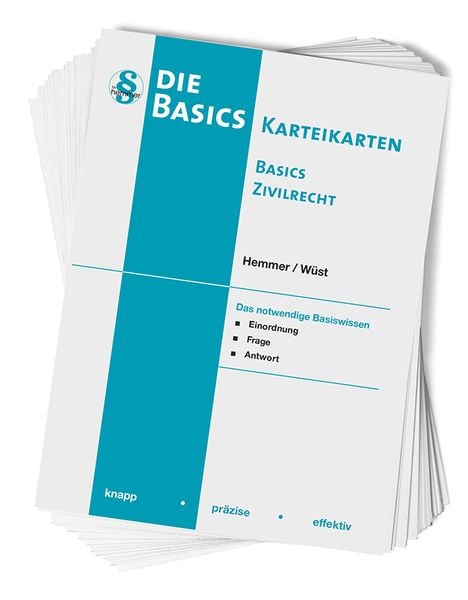 Karteikarten Basics Zivilrecht, Sonstige von Karl-Edmund Hemmer,Achim Wüst, Hemmer/Wüst, 978-3-96838-289-0