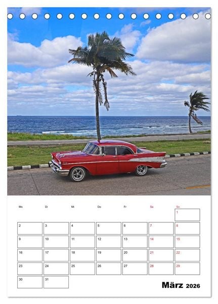 Produktbild: KARIBIK Oldtimer auf Kuba (Tischkalender 2026 DIN A5 hoch), CALVENDO Monatskalender
