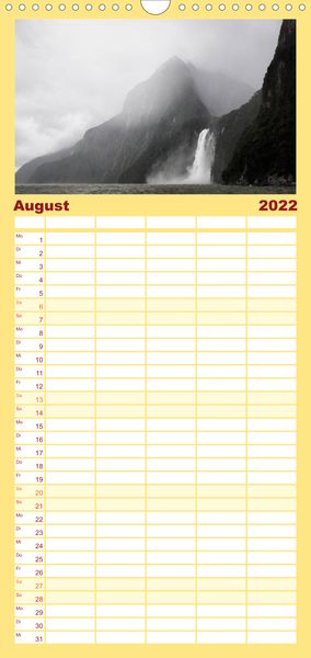 Produktbild: Familienplaner Neuseeland - Attraktiver S&uuml;den (Wandkalender 2022 , 21 cm x 45 cm, hoch)