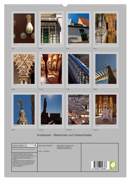 Produktbild: Andalusien - Bekanntes und Unbeachtetes (hochwertiger Premium Wandkalender 2026 DIN A2 hoch), Kunstdruck in Hochglanz