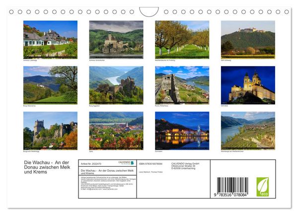 Produktbild: Die Wachau - An der Donau zwischen Melk und Krems (Wandkalender 2026 DIN A4 quer), CALVENDO Monatskalender