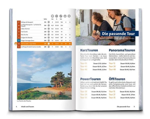 Produktbild: KOMPASS Wanderf&uuml;hrer Bretagne, vom Mont-Saint-Michel bis Saint-Nazaire, 55 Touren mit Extra-Tourenkarte
