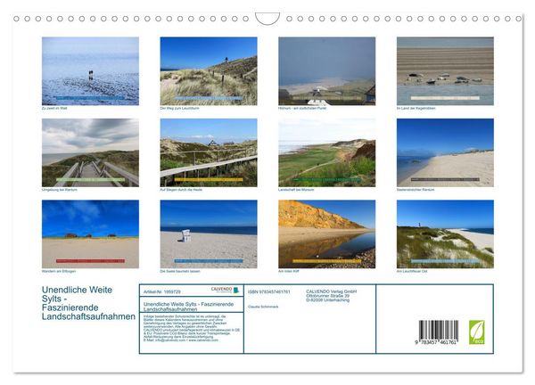Produktbild: Unendliche Weite Sylts - Faszinierende Landschaftsaufnahmen (Wandkalender 2026 DIN A3 quer), CALVENDO Monatskalender