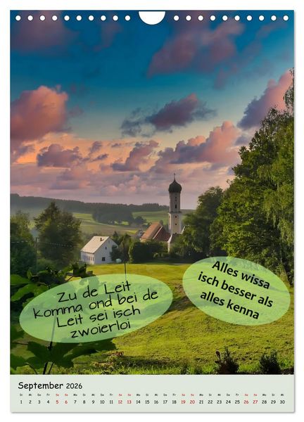 Produktbild: Schw&auml;bische Sprichw&ouml;rter - so gsaid (Wandkalender 2026 DIN A4 hoch), CALVENDO Monatskalender