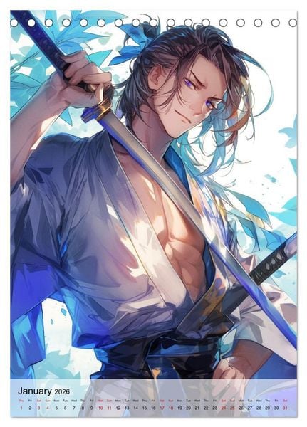 Produktbild: Seductive Anime Men (Desk Calendar 2026 DIN A5 portrait), CALVENDO 12 Month DeskCalendar