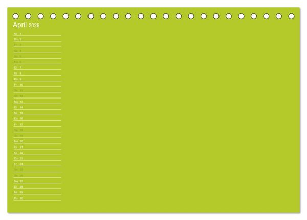 Produktbild: Bastel-Geburtstagskalender gr&uuml;n / Geburtstagskalender (Tischkalender 2026 DIN A5 quer), CALVENDO Monatskalender