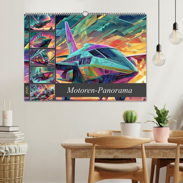Produktbild: Motoren-Panorama (Wandkalender 2026 DIN A2 quer), CALVENDO Monatskalender