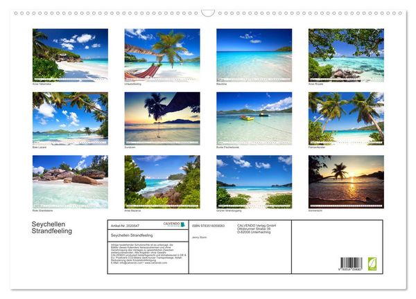 Produktbild: Seychellen Strandfeeling (Wandkalender 2026 DIN A2 quer), CALVENDO Monatskalender