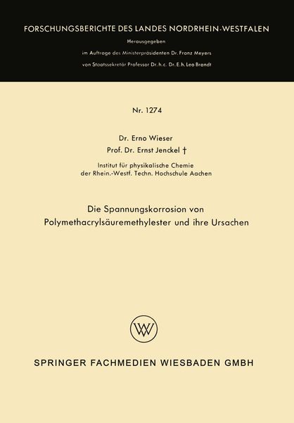 Produktbild: Die Spannungskorrosion von Polymethacryls&auml;uremethylester und ihre Ursachen