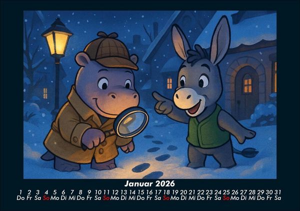 Produktbild: Sashito & Huf - Geheimnisvolle Mission 2026 Fotokalender DIN A5