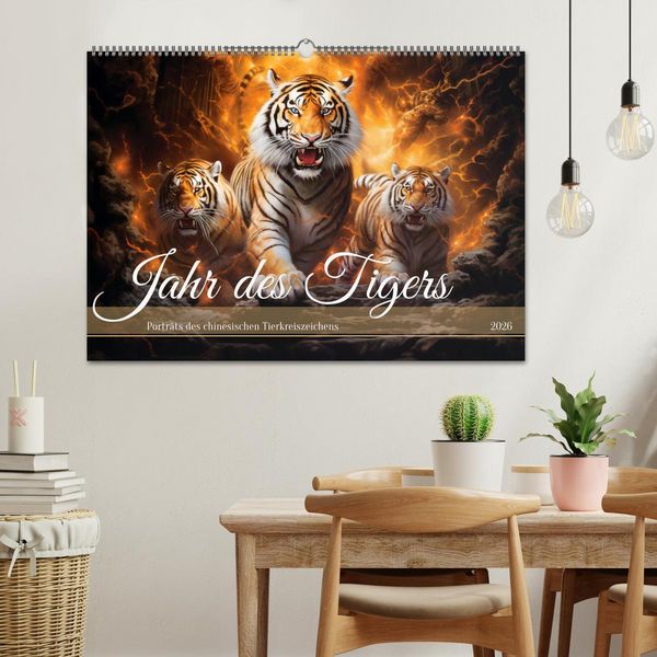 Produktbild: Jahr des Tigers - Portr&auml;ts des chinesischen Tierkreiszeichens (Wandkalender 2026 DIN A2 quer), CALVENDO Monatskalender