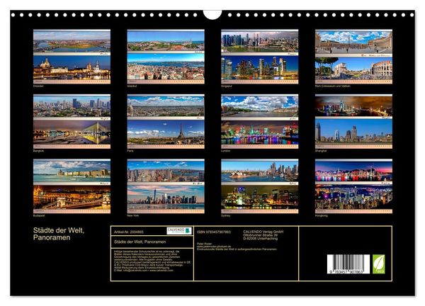 Produktbild: St&auml;dte der Welt, Panoramen (Wandkalender 2026 DIN A3 quer), CALVENDO Monatskalender