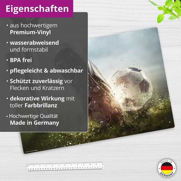 Produktbild: Cover-your-desk Schreibtischunterlage f&uuml;r Kinder Fu&szlig;ball Elfmeter Schuss und Tor, aus hochwertigem Vinyl , 60 x 40 cm