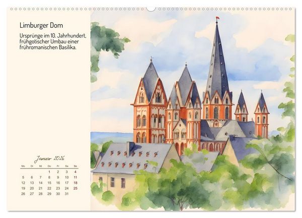 Produktbild: Deutschlands sch&ouml;nste Kirchen (hochwertiger Premium Wandkalender 2026 DIN A2 quer), Kunstdruck in Hochglanz