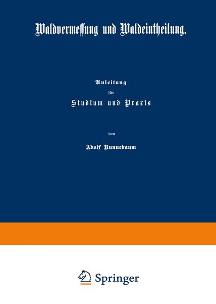 Produktbild: Waldvermessung und Waldeintheilung