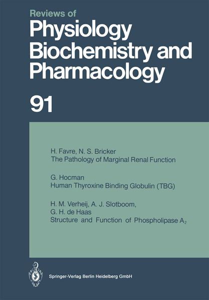 Produktbild: Reviews of Physiology, Biochemistry and Pharmacology