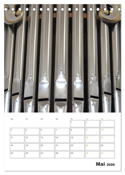 Produktbild: Orgeln zum Verlieben! (Tischkalender 2026 DIN A5 hoch), CALVENDO Monatskalender