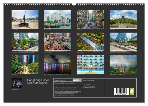 Produktbild: Hongkong Bilder einer Metropole (hochwertiger Premium Wandkalender 2026 DIN A2 quer), Kunstdruck in Hochglanz