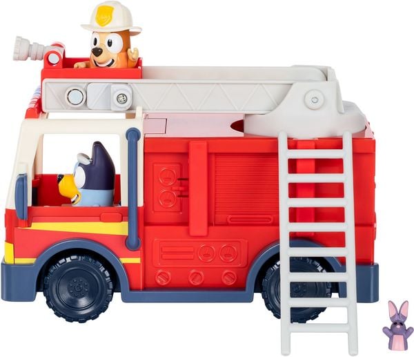 Produktbild: Moose Toys 300292 - BLUEY Feuerwehr mit Bingo & Bluey Figuren, ausrollbarer Schlauch & abnehmbare Leiter
