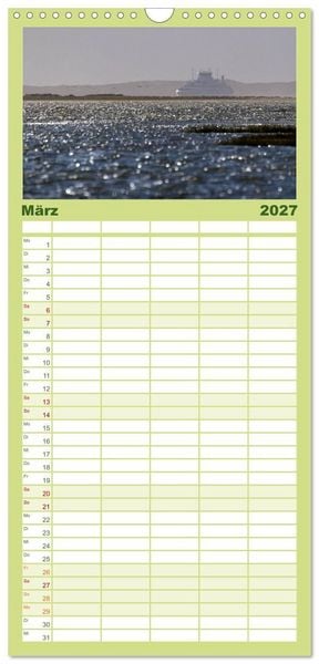 Produktbild: Familienplaner 2027 - Die Insel R&ouml;m&ouml; mit 5 Spalten (Wandkalender, 21 x 45 cm) CALVENDO
