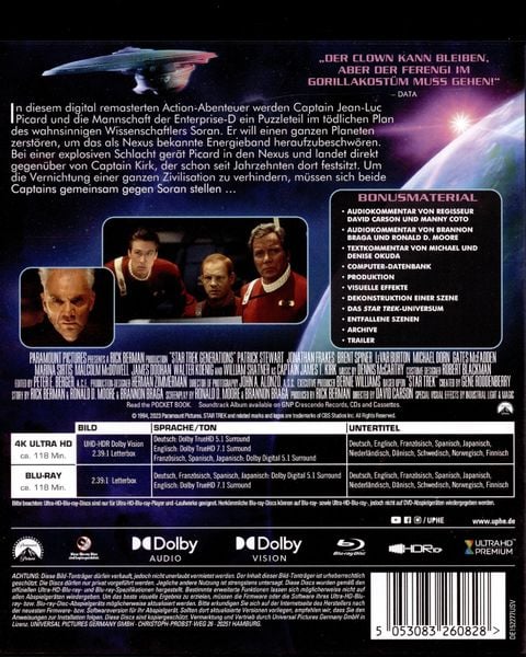 Produktbild: STAR TREK VII - Treffen der Generationen (+ Blu-ray)
