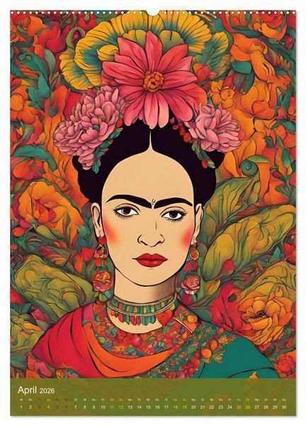 Produktbild: Gefangen in Normen. Frida Kahlo inspiriert. Flor de mi alma (Wandkalender 2026 DIN A2 hoch), CALVENDO Monatskalender