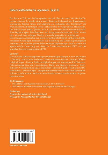 Produktbild: H&ouml;here Mathematik f&uuml;r Ingenieure