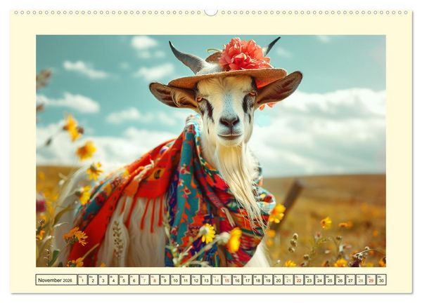 Produktbild: Elegante Modenschau auf dem Land. Bauernhoftiere als Fashion-Ikonen (Wandkalender 2026 DIN A2 quer), CALVENDO Monatskalender