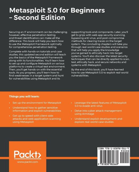 Produktbild: Metasploit 5.0 for Beginners - Second Edition