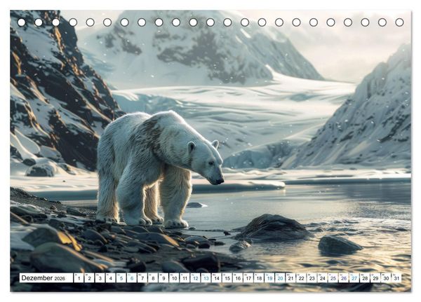 Produktbild: Wei&szlig;e W&auml;chter des Nordens: Ein Jahr im Reich der Eisb&auml;ren (Tischkalender 2026 DIN A5 quer), CALVENDO Monatskalender