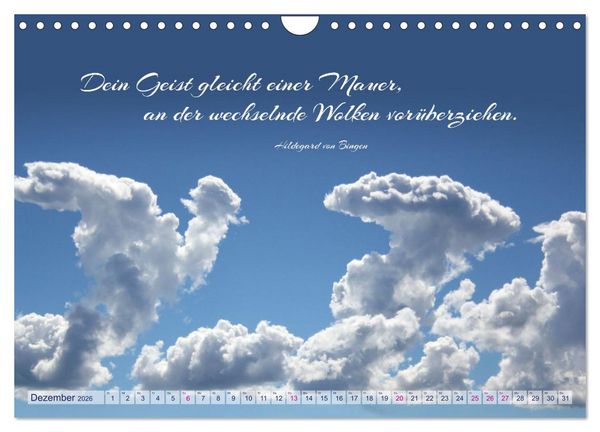 Produktbild: Die Wolken: "Schauspieler der L&uuml;fte" (Wandkalender 2026 DIN A4 quer), CALVENDO Monatskalender