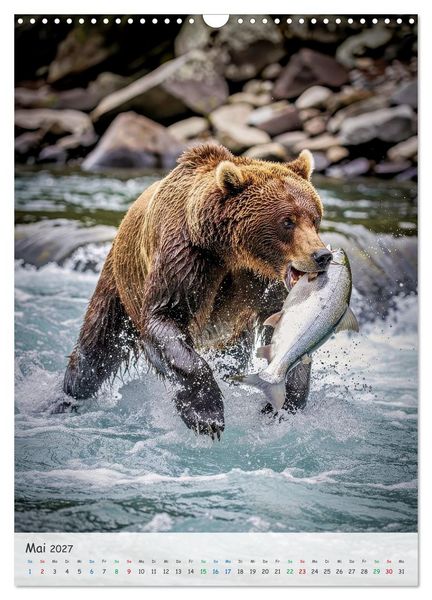 Produktbild: Grizzlyb&auml;ren und Lachse (Wandkalender 2027 DIN A3 hoch), CALVENDO Monatskalender