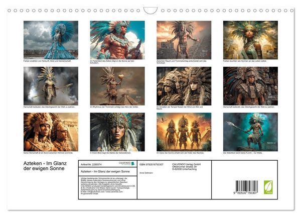 Produktbild: Azteken - Im Glanz der ewigen Sonne (Wandkalender 2027 DIN A3 quer), CALVENDO Monatskalender