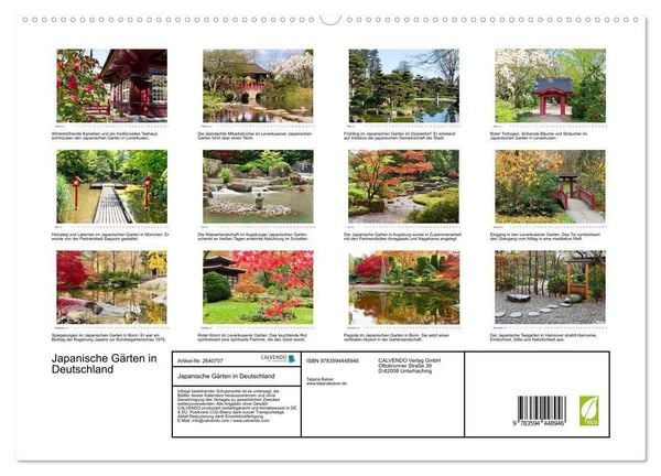 Produktbild: Japanische G&auml;rten in Deutschland (hochwertiger Premium Wandkalender 2027 DIN A2 quer), Kunstdruck in Hochglanz
