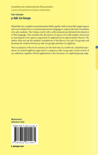 Produktbild: p-Adic Lie Groups