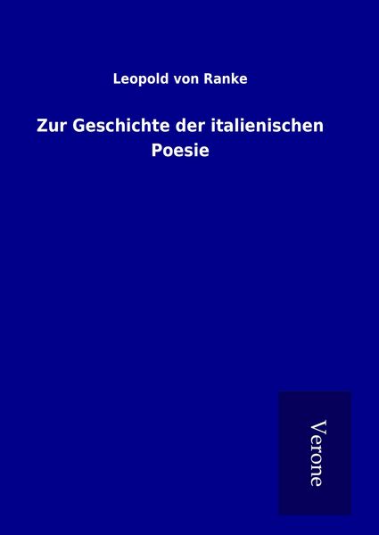 Produktbild: Zur Geschichte der italienischen Poesie