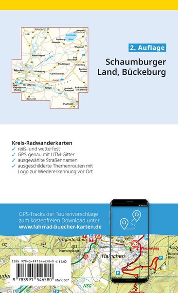 Produktbild: BVA Radwanderkarte Schaumburger Land / B&uuml;ckeburg mit Knotenpunkten 1:50.000