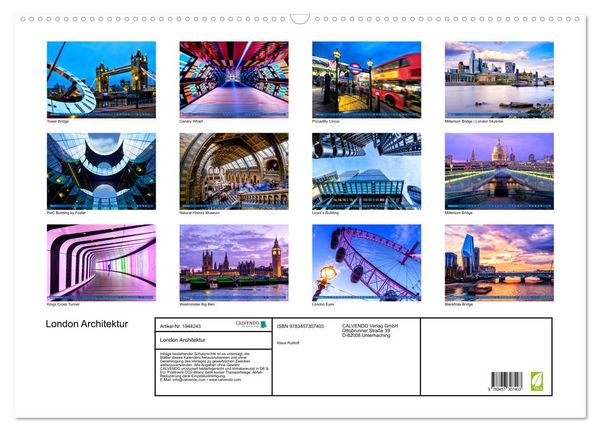 Produktbild: London Architektur (Wandkalender 2026 DIN A2 quer), CALVENDO Monatskalender