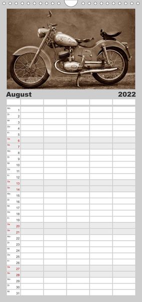 Produktbild: Familienplaner Motorrad Oldtimer aus &Ouml;sterreich (Wandkalender 2022 , 21 cm x 45 cm, hoch)