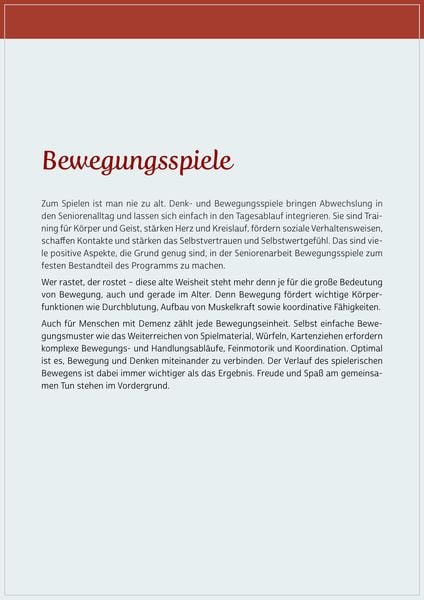 Produktbild: Aktives Ged&auml;chtnistraining f&uuml;r Senioren mit Bewegungen. So halten Sie Kopf und K&ouml;rper fit