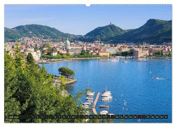 Produktbild: Comer See - Mediterraner Charme in alpiner Landschaft (hochwertiger Premium Wandkalender 2026 DIN A2 quer), Kunstdruck in Hochglanz