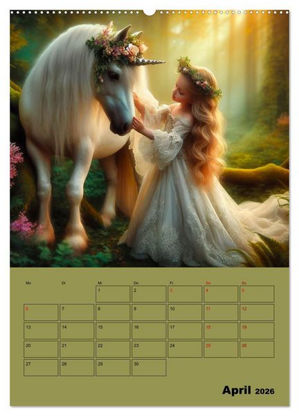 Produktbild: K&ouml;nigliche Momente - Kleine Prinzessin im M&auml;rchenwald (hochwertiger Premium Wandkalender 2026 DIN A2 hoch), Kunstdruck in Hochglanz