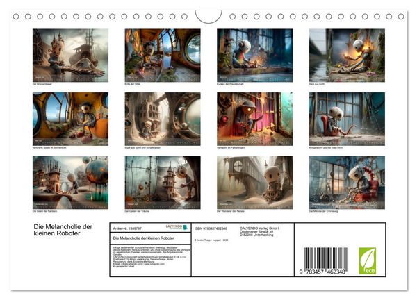Produktbild: Die Melancholie der kleinen Roboter (Wandkalender 2026 DIN A4 quer), CALVENDO Monatskalender