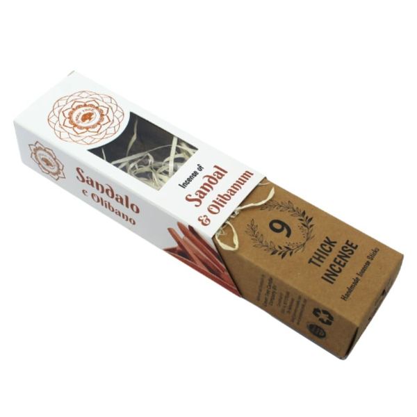 Produktbild: R&auml;ucherst&auml;bchen Green Tree Sandal & Olibanum Botanical Incense, 9 dicke St&auml;bchen