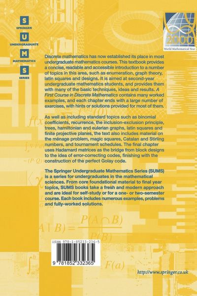 Produktbild: A First Course in Discrete Mathematics