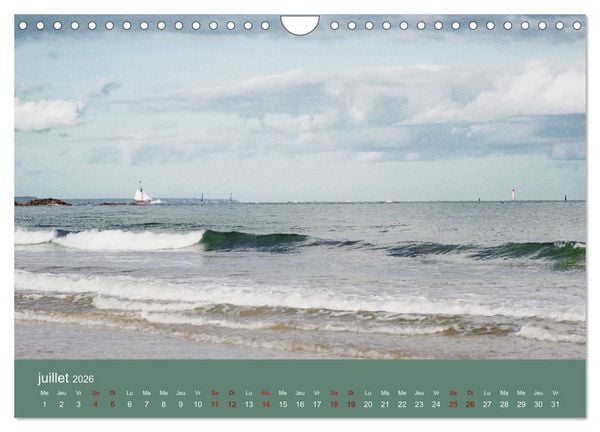 Produktbild: Sillonnez la plage (Calendrier mural 2026 DIN A4 vertical), CALVENDO calendrier mensuel